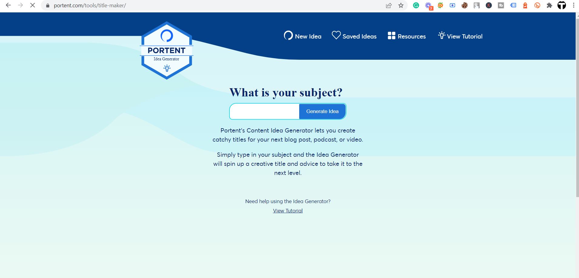 portent content idea generator tool for content creation